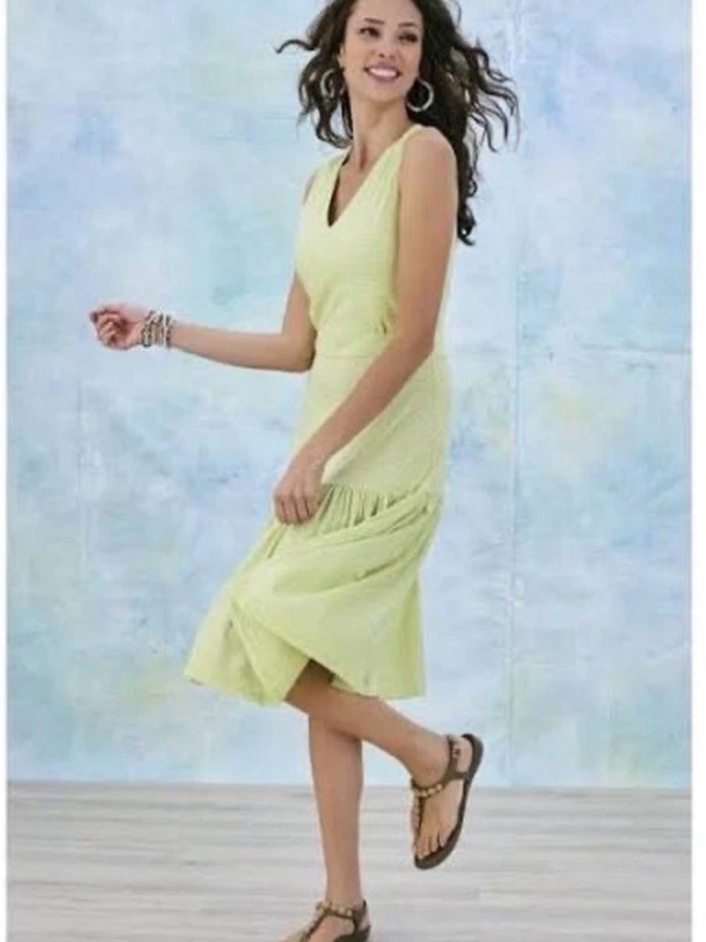 Soft Surroundings Green Claudia Dress Large